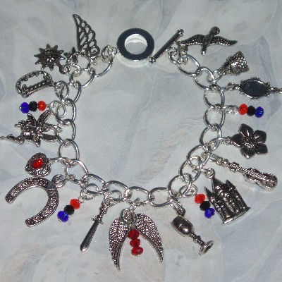 The Mortal Instruments Charm Bracelet Wings Sword Mirror