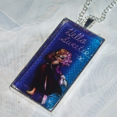 Dr Who Hello Sweetie Pendant Glass Cabochon River Song