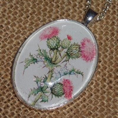 Thistle Necklace Pendant Flower Scotland Scottish