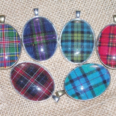 Tartan Necklace Pendant Plaid Scotland Scottish Clan