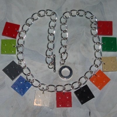 Lego Charm Necklace 2x2 Plates Fun Funky