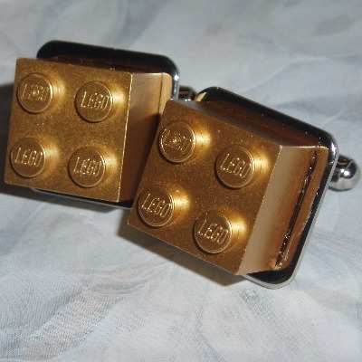 Lego Cufflinks 2x2 Gold Lego Bricks Retro Swarovski