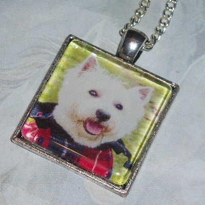 Westie Dog Necklace Pendant Square Scottish