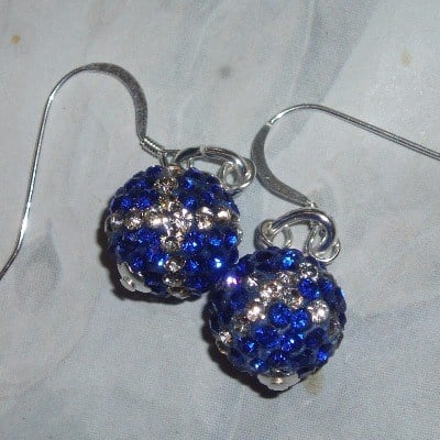 Saltire Crystal Ball Earrings Sterling