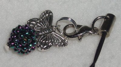 Blackberry Butterfly Phone Charm