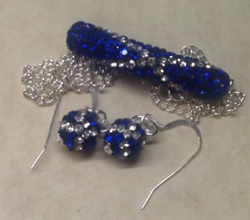 Saltire Crystal Ball Earrings Sterling