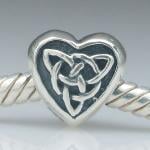 Celtic Triquetra Silver Heart Bead