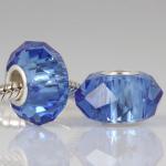 Saltire Blue Faceted Crystal Bead