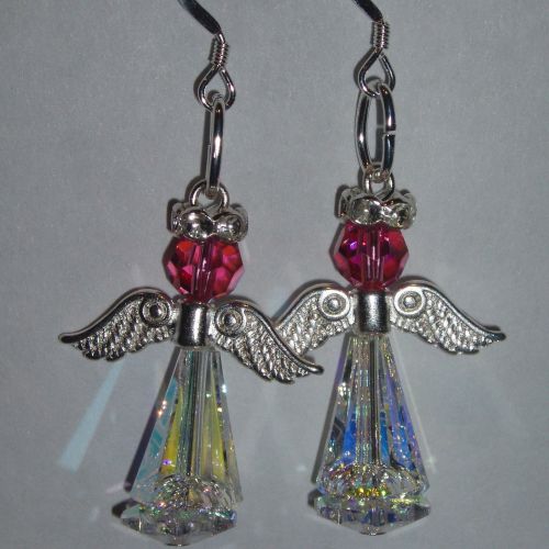 Christmas Angel Earrings Delux Swarovski Crystal Handmade Birthday
