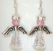 Angel Earrings Swarovski Crystal Handmade Birthday Christmas