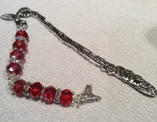 Hummingbird Bookmark Charm Crystal Beads