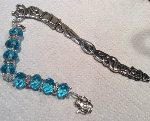 Teapot Bookmark Charm Crystal Beads
