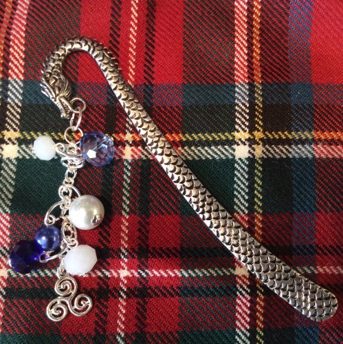 Celtic Triskelion Bookmark Charm Crystal Beads Book Readers Scottish
