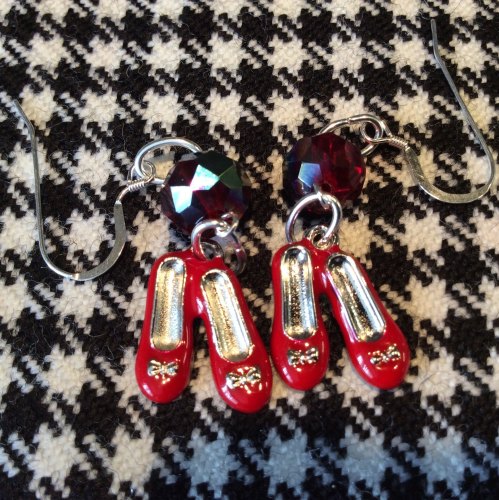 Ruby Slippers Earrings Wizard Of Oz Charms