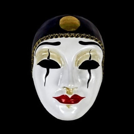 Pierrot Masquerade Mask - Female