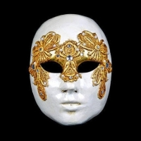 Volto Macrame Maschile Gold Masquerade Mask - Female