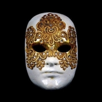 Volto Macrame Maschile Gold Masquerade Mask