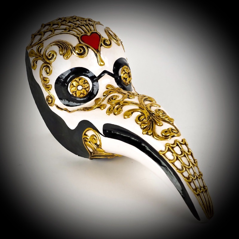 Plague Doctor Masquerade Mask - Macrame Gold