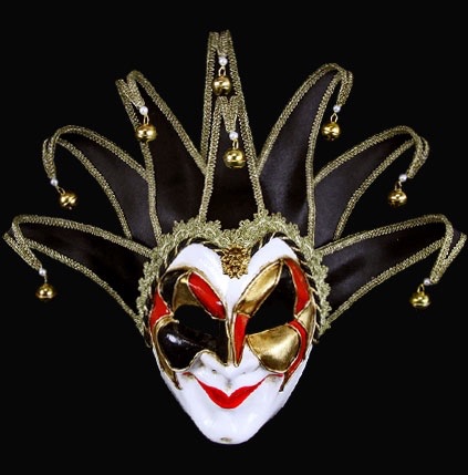 Joker Mezzo Full Face Masquerade Mask - Black