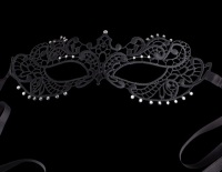 Fifty Shades Darker Papier-Mache Lace Masquerade Mask - Black