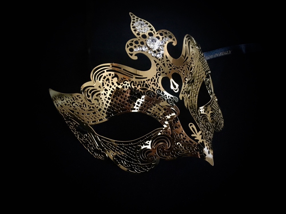 Fantasia Lady Filigree Venetian Masquerade Mask - Limited Edition Gold
