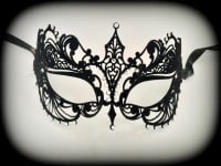 Berenice Filigree Mask - Black Velvet