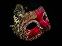 Luxury Empress Venetian Masquerade Mask - Black Velvet