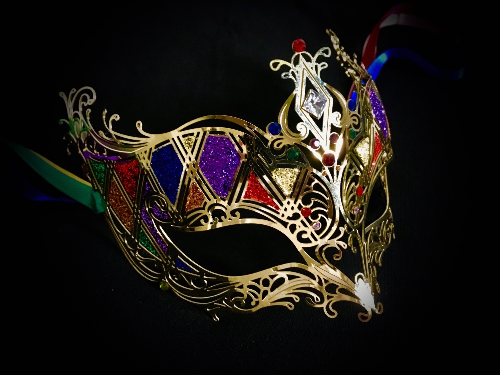 Rombi Aurora Lady Masquerade Masks - Gold