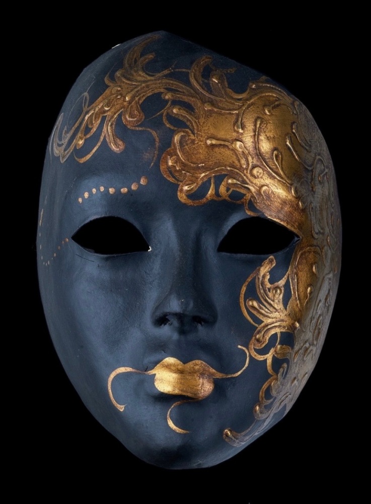Flame Venetian Masquerade Mask - Nero