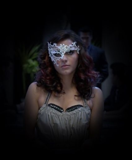 Genuine White Venetian filigree mask for a woman as worn by  Emily in the dance movie "Step Up Revolutionâ€