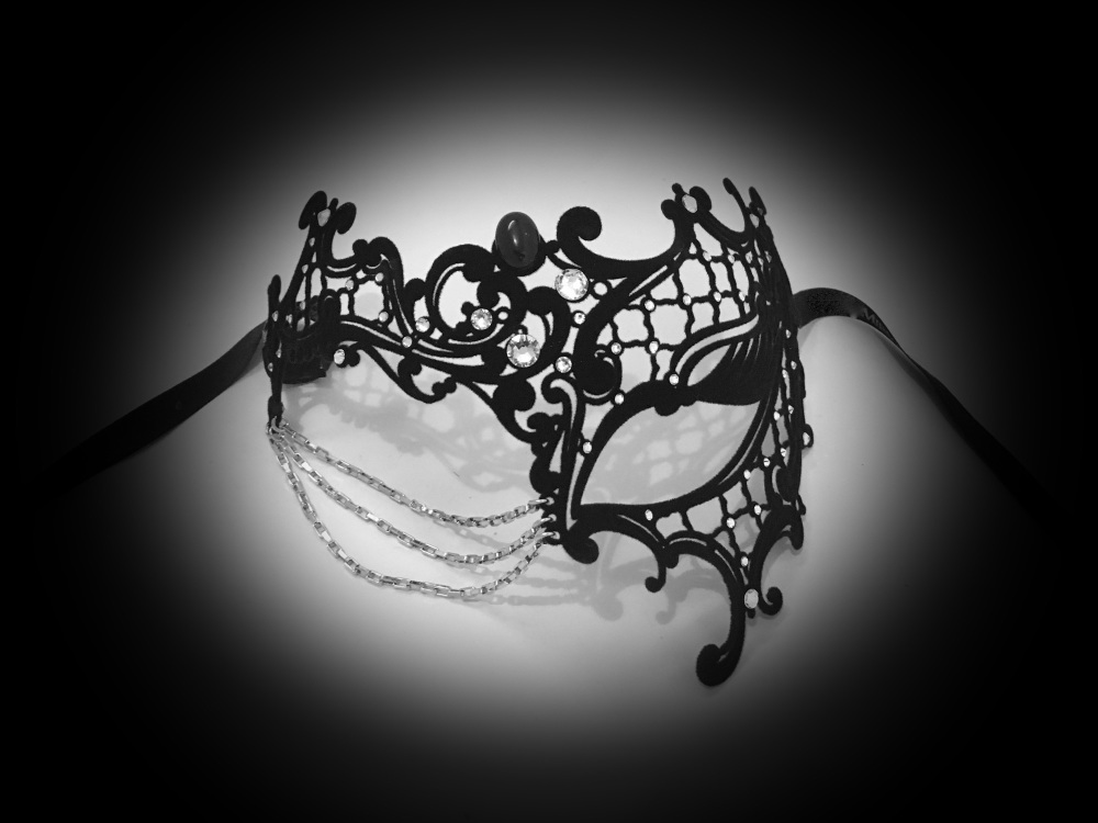 Occhialino Lux Filigree Mask - Black Velvet