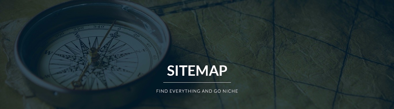 sitemap text on a compass background