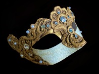 Madam Macrame Luxury Masquerade Ball Mask - Gold