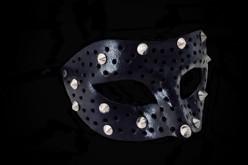 Fellini Borchie Leather Mask - Black