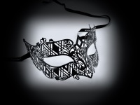  Black Rumba Filigree Metal Lace Mask