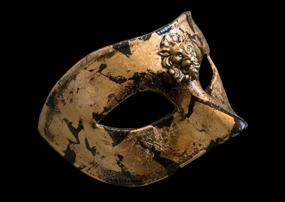 Craquele Luxury Masquerade Ball Mask - Gold
