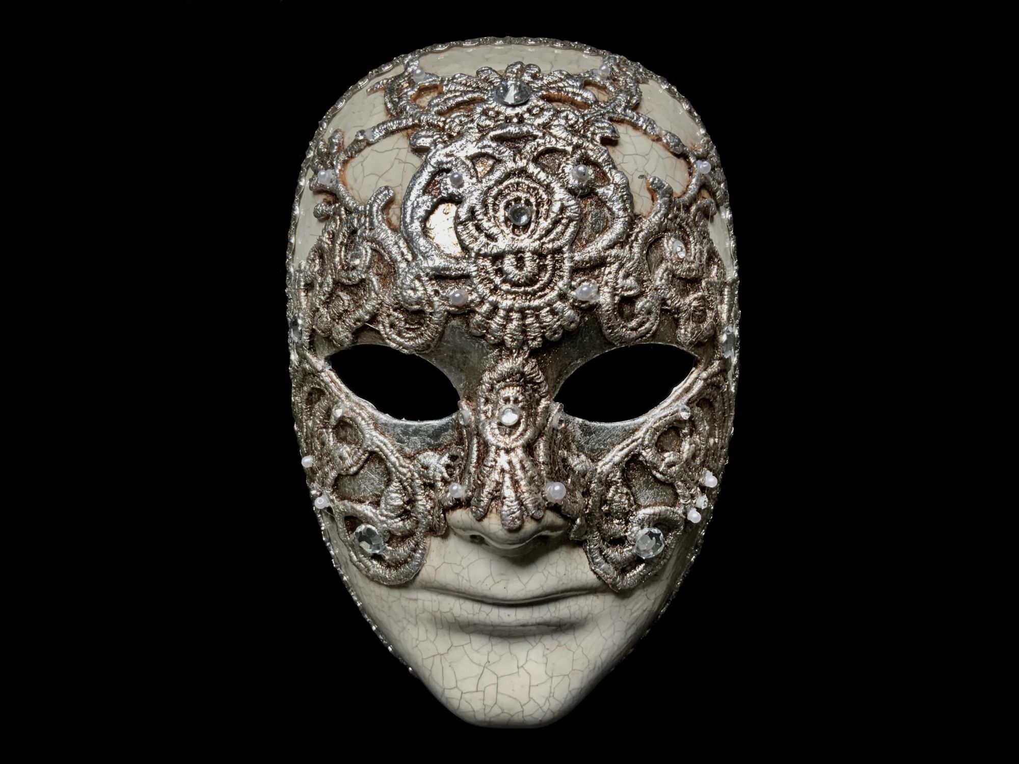 Siver Venetian mask worn by Tom Cruise in the movie Eyes Wide Shut
