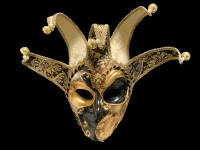 Diavolo Masquerade Face Mask - Gold