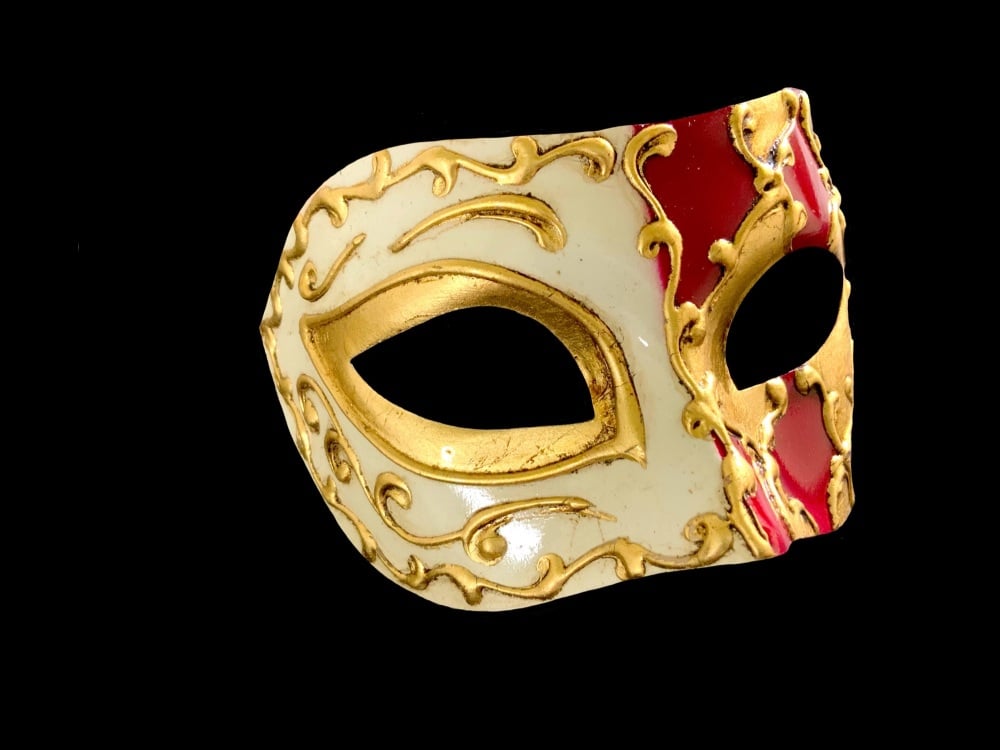 Settecento Masquerade Masks - Gold Red