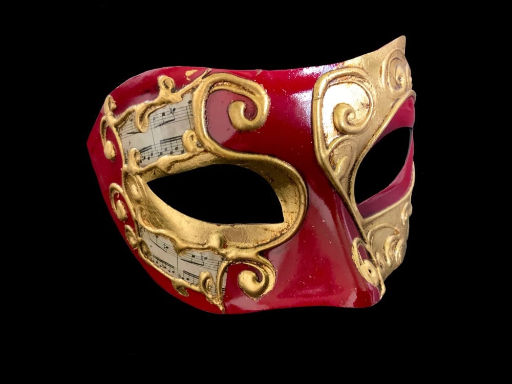 Decor Era Masquerade Masks - Gold Red