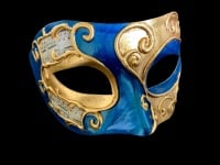 Decor Era Masquerade Masks - Gold Blue