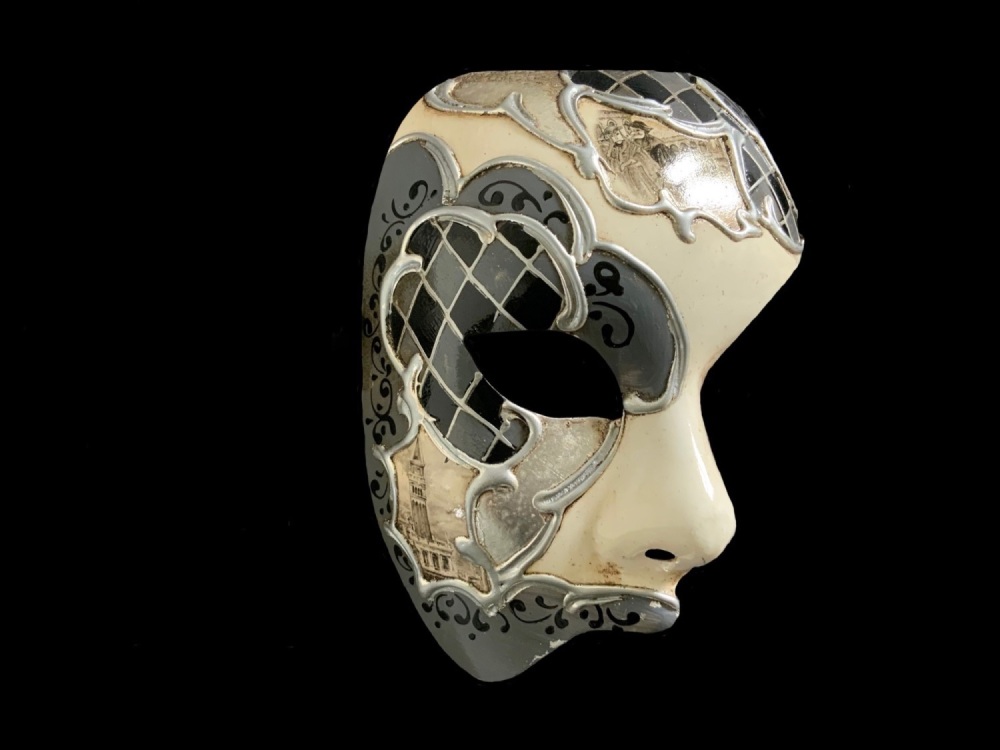 Black Phantom of the Opera Venetian Masquerade Face Mask 