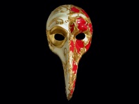 Naso Turco Masquerade Mask - Red & Gold