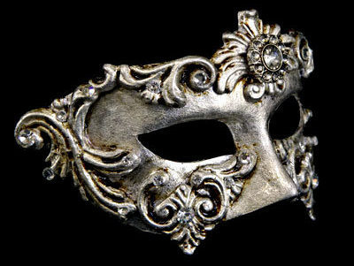 Barocco Luxury Venetian Masquerade Ball Mask - Silver