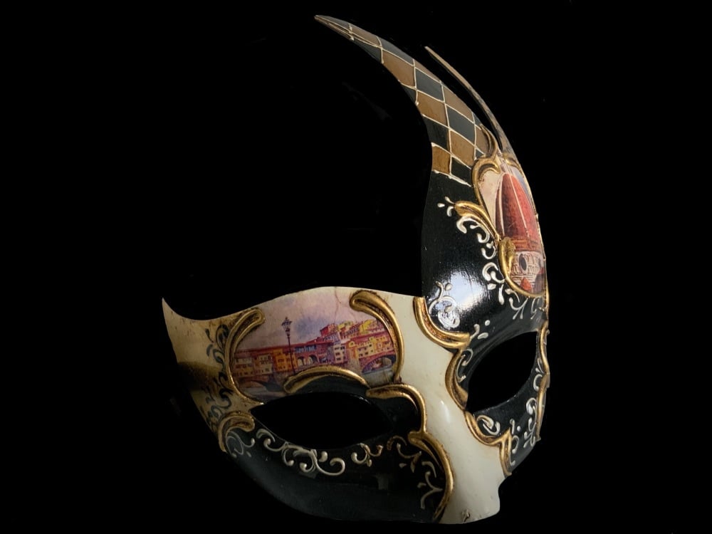 Rombi Lady Deluxe Masquerade Mask - Gold