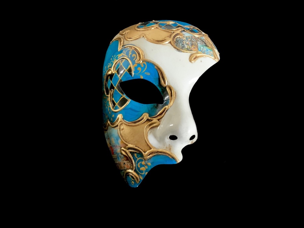 Blue Phantom of the Opera Venetian Masquerade Face Mask