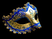 Stella Masquerade Masks - Dark Blue Gold