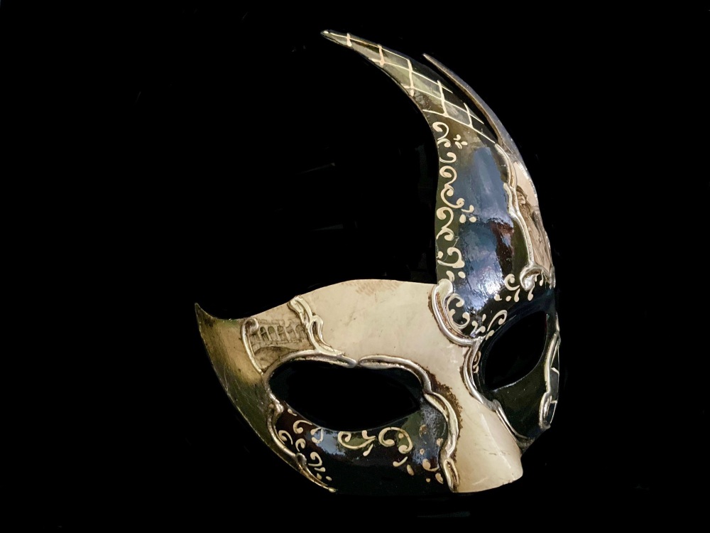 Rombi Lady Deluxe Masquerade Mask - Black