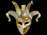 Diavolo Masquerade Face Mask -  Gold White