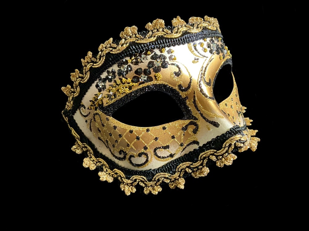 Stella Brillare Masquerade Mask - Gold Black